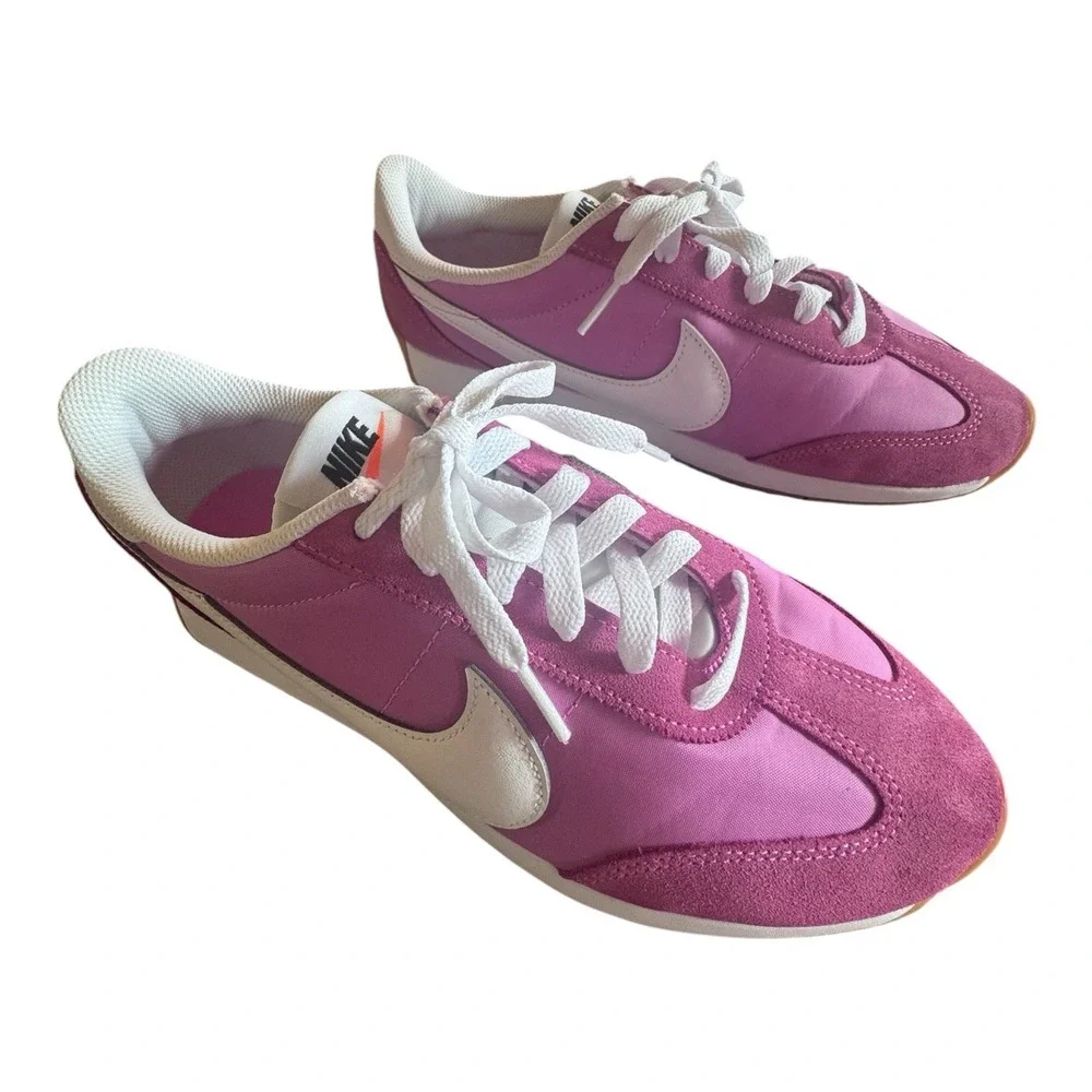 Nike Retro Playful Pink Gum Sneakers Woman's Size 9 Running Casual White Swoosh - Picture 2 of 9